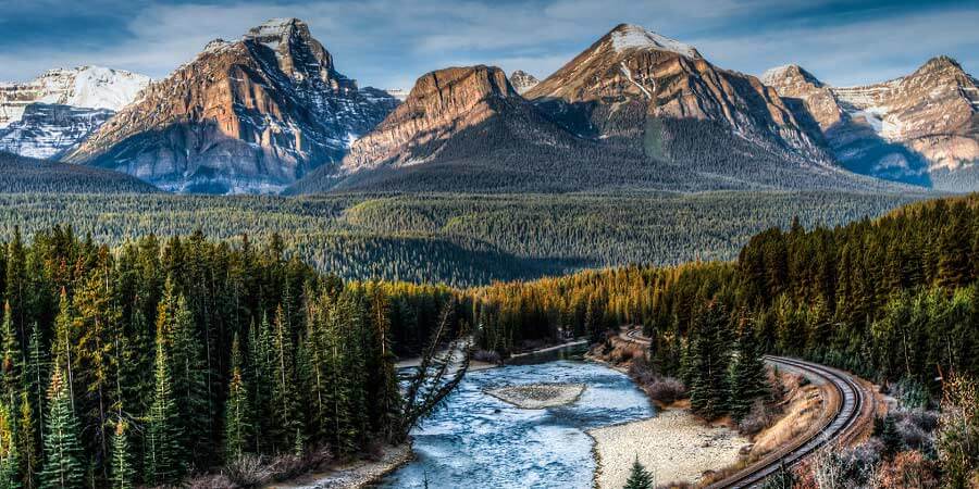 Riding through the mountains on the Rocky Mountaineer