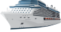 A small white cruise ship color icon

