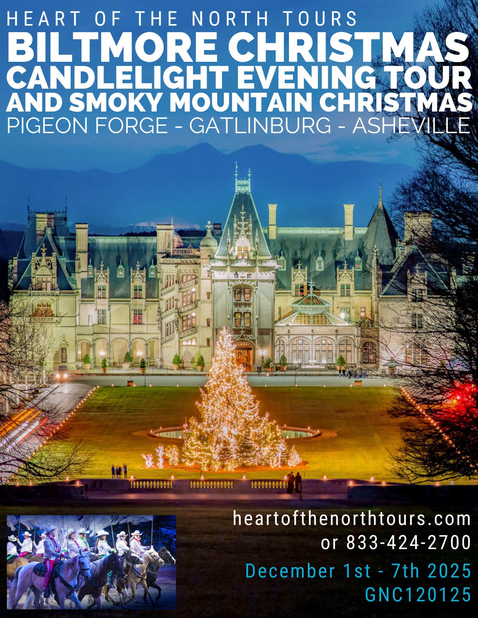 Biltmore Estate Christmas Tree adorning the dining room